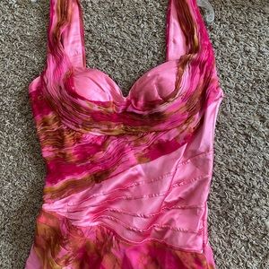 Sexy pink bustier dress